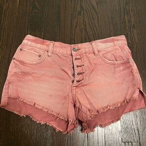 Women's Distressed Pink Shorts